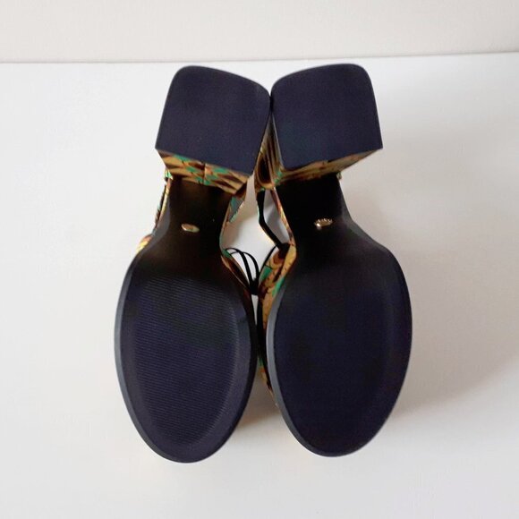 NWT Zara multicolour retro-inspired abstract print chunky platform heeled sandal - Picture 13 of 13